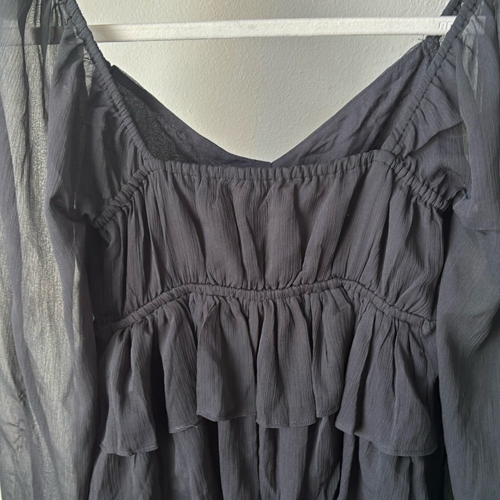 A&F - BLACK RUFFLE DRESS - Picture 11 of 13